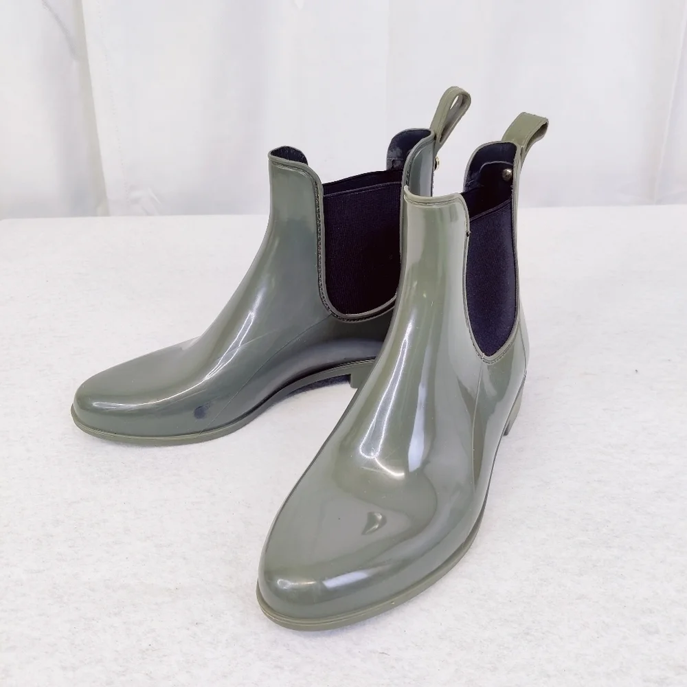 Sam Edelman Rain Ankle Boots Tinsley Army Green Almond Toe Women's Size Sz 9